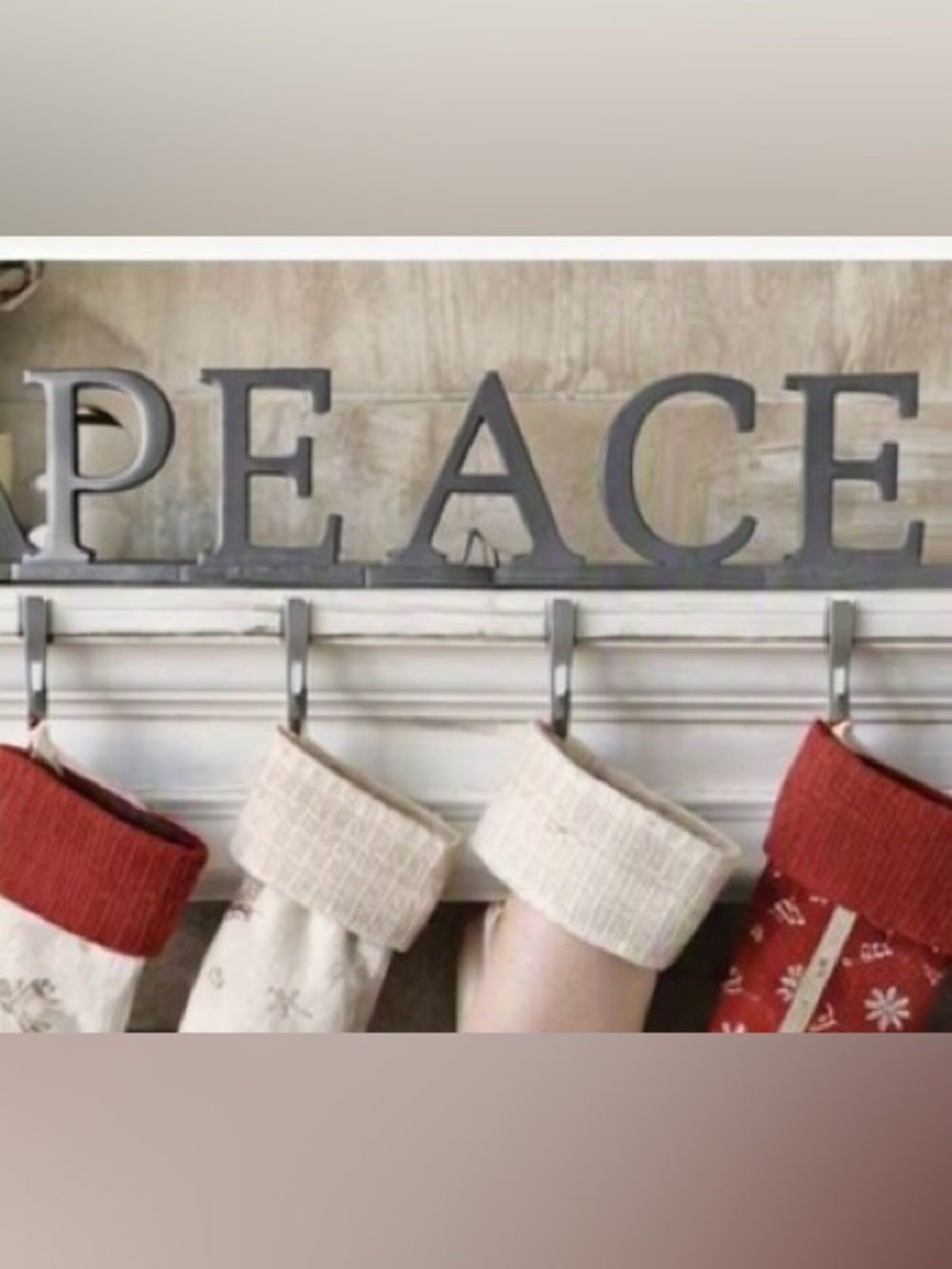 PEACE Metal mantel Letter Set - Black Decorative Accent stocking holder